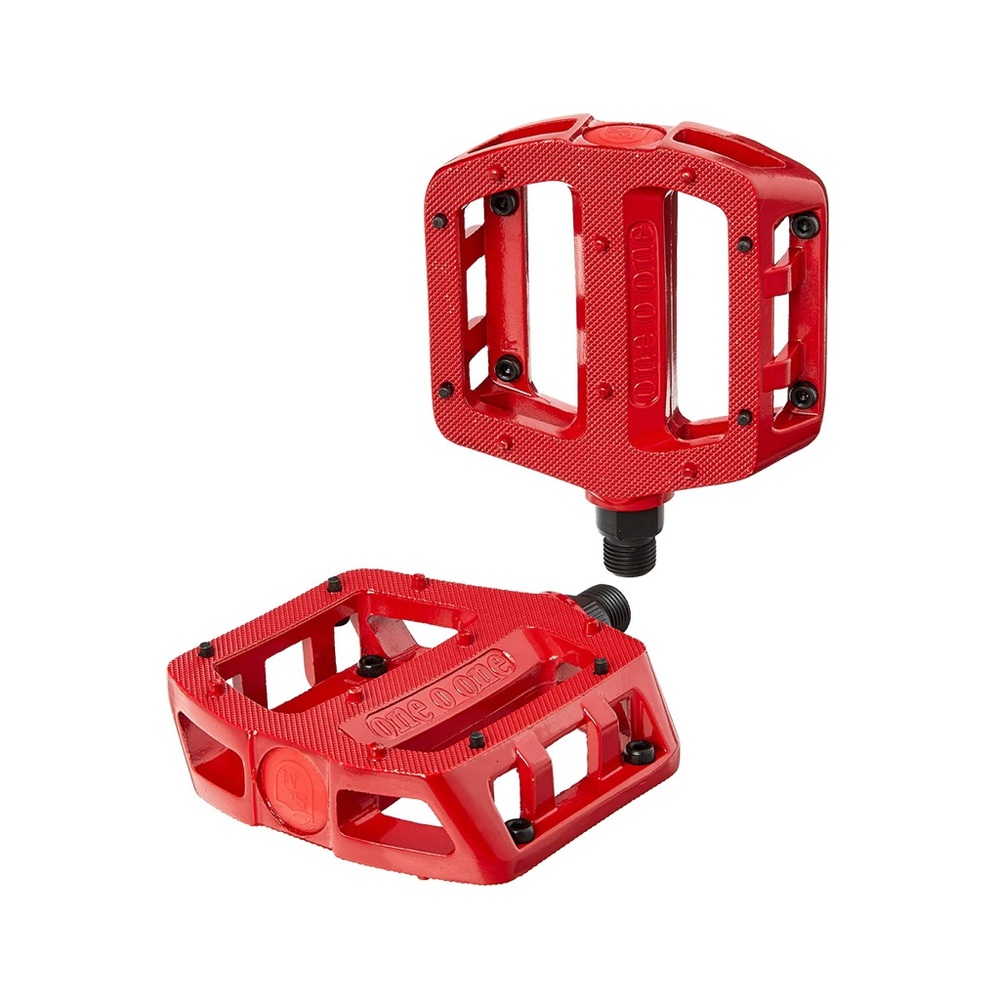 S&M BMX Pedals 101 Freestyle Retro BMX Pedals 9/16" Red Suits 3 Piece Crank